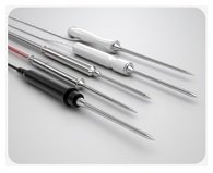 Temperature core probes with straight handle